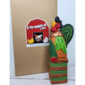 Farmyard Fun, 'Delaware' Medium Sized Rooster 7.48", Finish Earth Colors, New